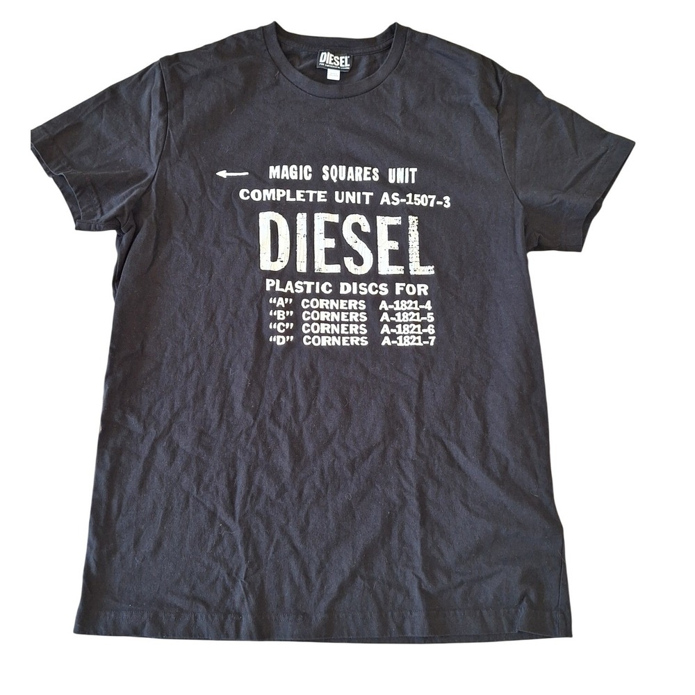 Diesel Shirt Black Crew Neck Diesel Logo Men's Size xxl??? L
